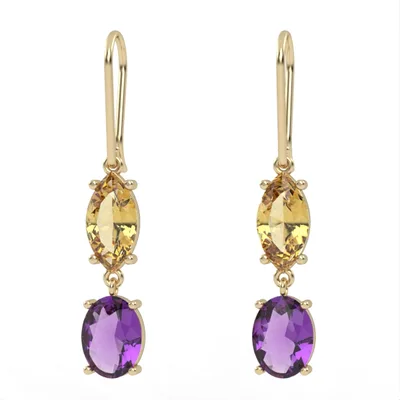 Gold Earrings//amethyst earrings//gemstone jewelry//for women//for girl//EAG15