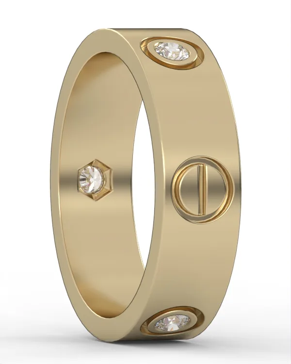 Diamond ring // Wedding gold ring // CVD diamond // Gift for women // Set rings // Model WR18 · 1