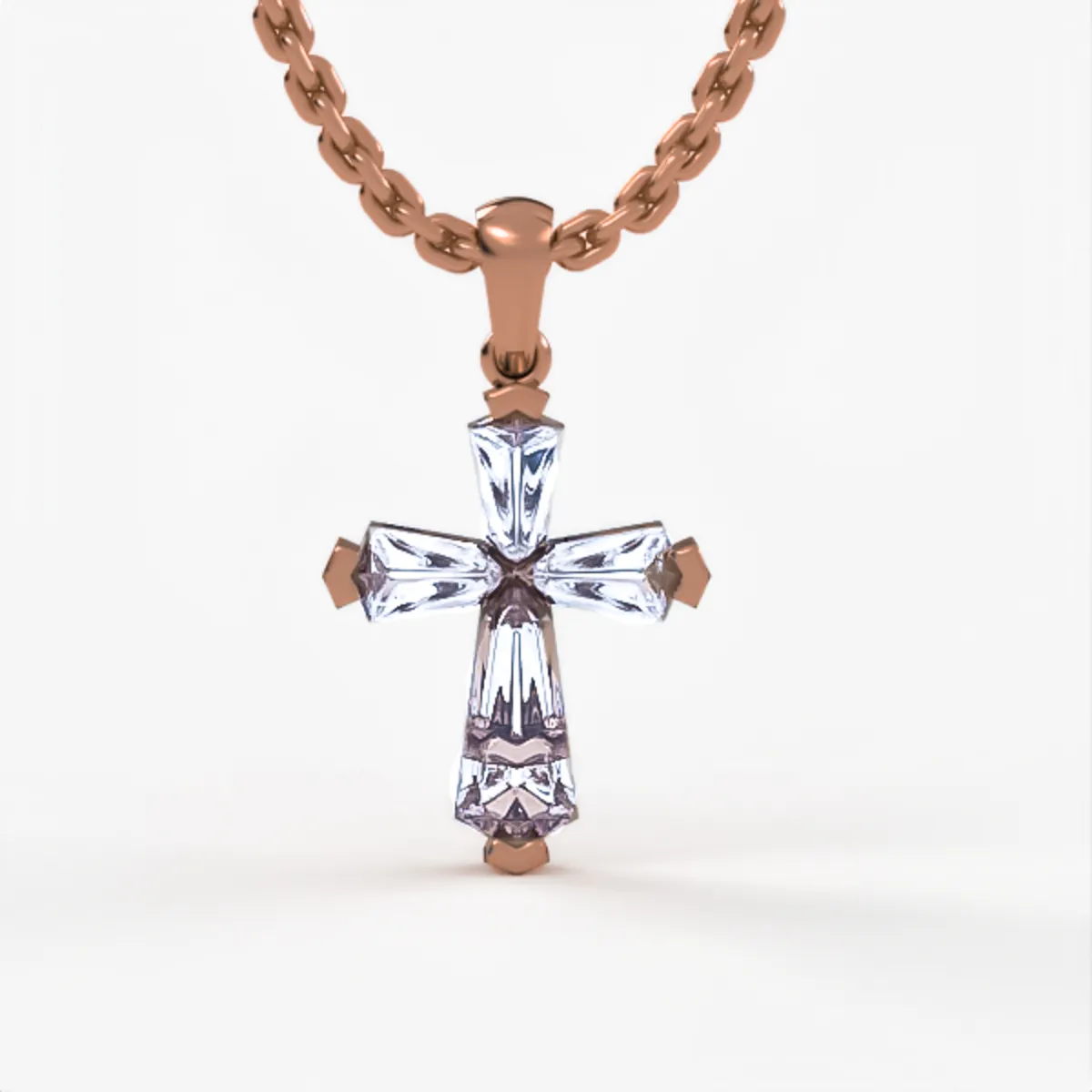 Diamond Cross Pendant in Gold with CVD Diamonds, Elegant Religious Jewelry for Daily Wear, Perfect Christian Gift. DP32 · 2