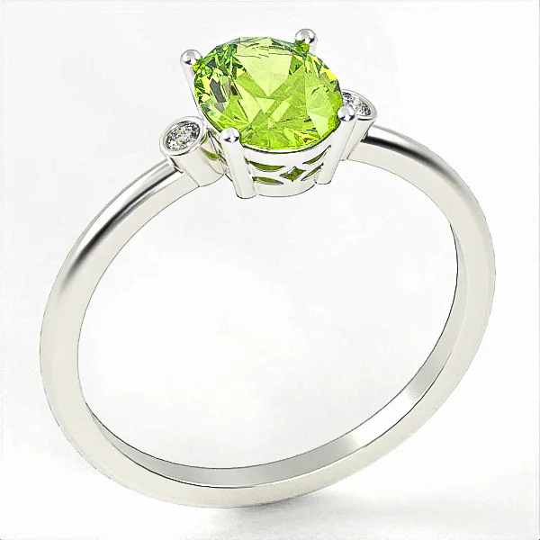 Silver Ring // Peridot & Zircon // Jewelry Gift // For Women // Model SR3 · 1