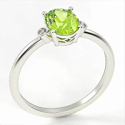 Silver Ring //Peridot & Zircon// Jewelry Gift // For Women // Model SR3