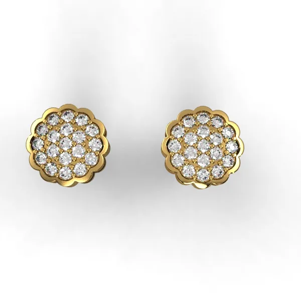 Gold earrings with diamonds // Natural diamonds // Lab diamonds // White gold // Rose gold // Ear19 · 5