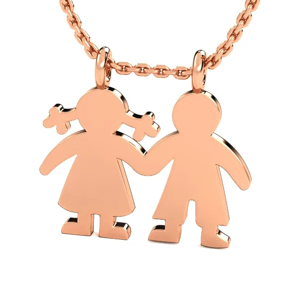 Gold pendant // Pendant childrens // White gold // Roz gold // Gift for her // DP42 · 3