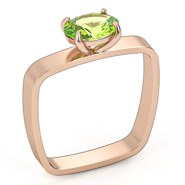 Gold Peridot Ring for Girls and Women, Beautiful Stone Accessory, Perfect Gift for Her. Model GSR9 · 1