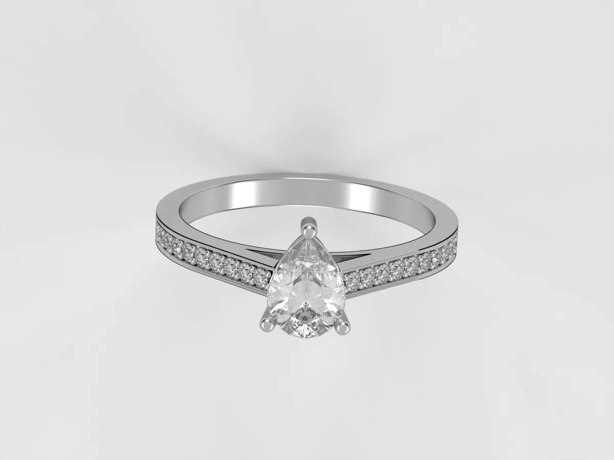 Diamond ring // Engagement ring // Drop diamond // Natural or CVD diamonds // Model ER20 · 5