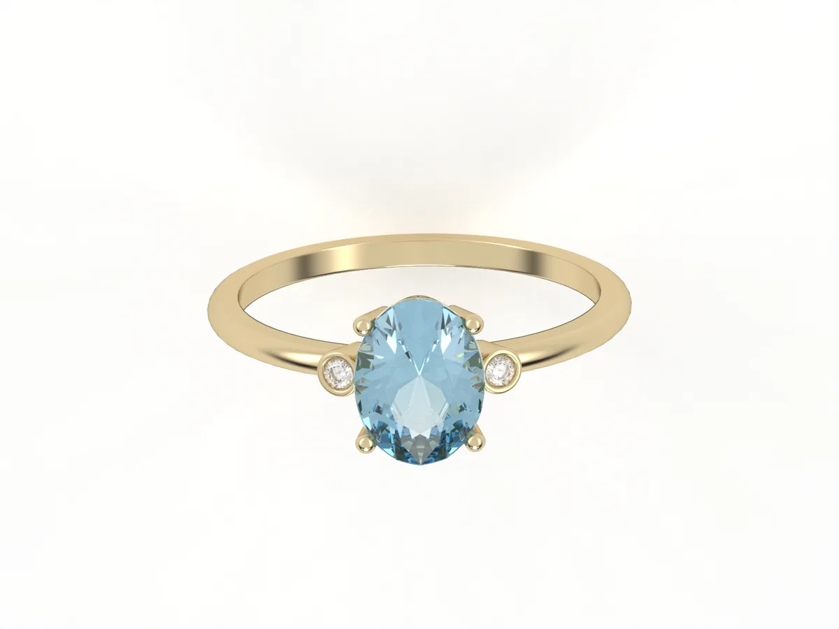 Dold Ring // Blue Topaz // Natural or CVD Diamonds // For Women // Model GSR1 · 6
