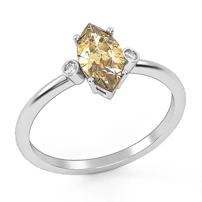 Gold ring//citriner ing//Natural Diamonds//CVD diamonds//for women//GSR6