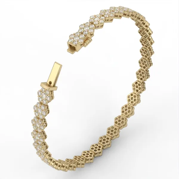 Tennis bracelet // Gold bracelet // Diamonds // Gift for women // Jewelry design // BR7 · 3