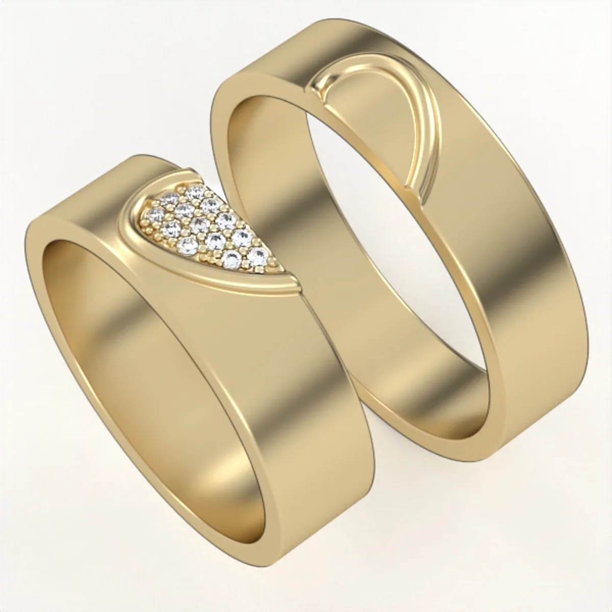 Jewelry STL file // Rings STL model // Wedding bands // Set wedding rings // WR46 · 5