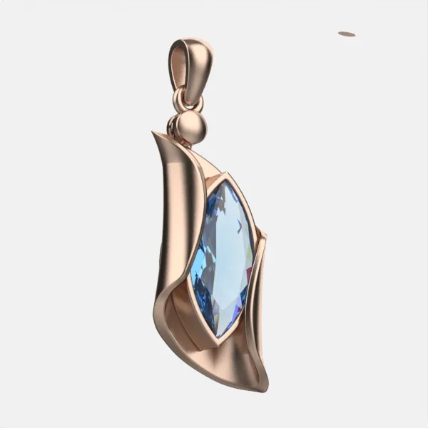 Blue Topaz Pendant // Gold Pendant // Jewelry Gift // Elegant Necklace for Women // Zodiac Birthstone Accessory // DP19 · 5