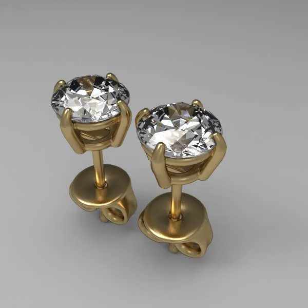 Diamond Earrings // Gold earrings // Natural diamonds // Lab diamonds // Gift // EAR7 · 4