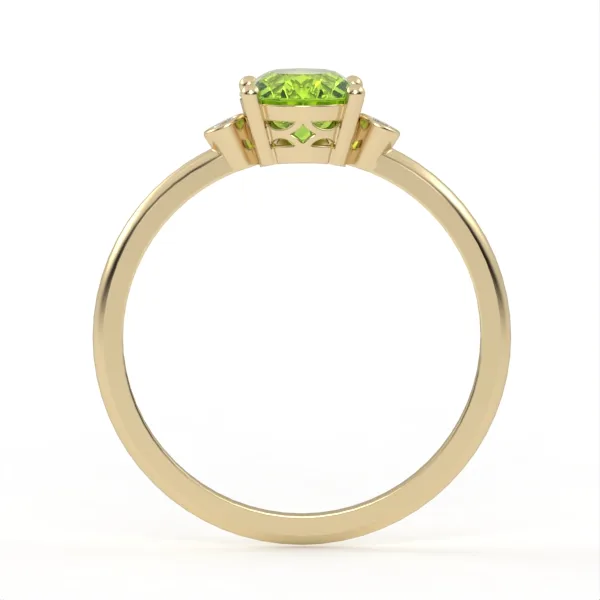 Gold ring//peridot//natural diamonds//CVD diamonds//for women//Model//GR3 · 3