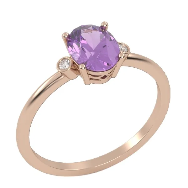 Silver Amethyst Ring // Natural or CVD Diamonds // Gemstone Jewelry // For Women // GSR2 · 2