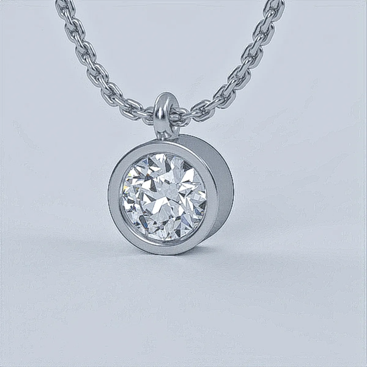 Diamond Pendant // Gold pendant // Lab diamond // Ehite god // Roz gold // Precent // Model DP43 · 1