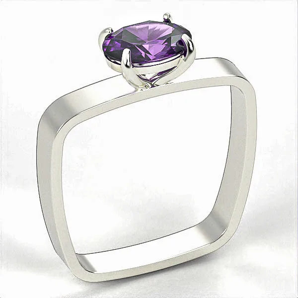 Silver Ring // Amethyst & Zircon // Jewelry gift // For Women // Model SR10 · 1