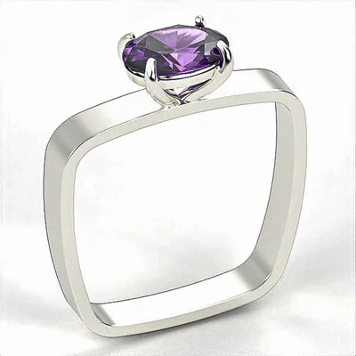 Silver Ring // Amethyst & Zircon //jewelry gift // For Women // Model SR10