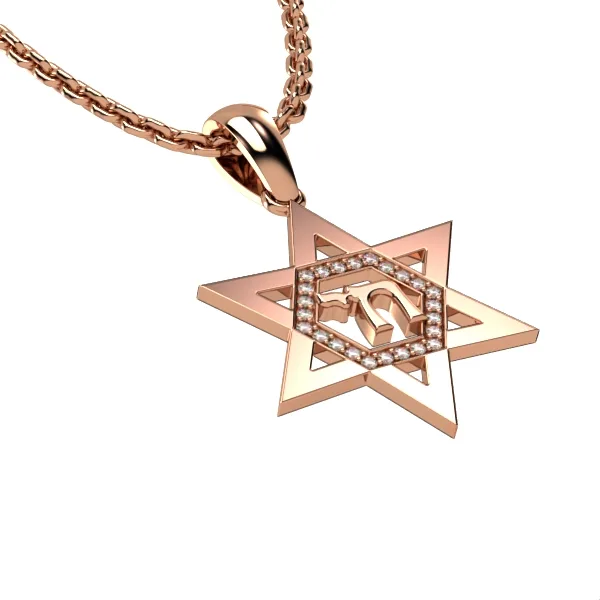 Star of David pendant // Gold pendant // Diamonds Pendant // For women // For men // Gift for // Model DP46 · 4