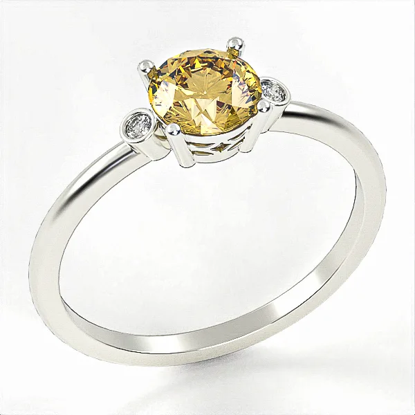 Silver Ring // Citrine & Zircon // Jewelry gift // For Women // Model SR4 · 1