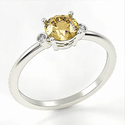 Silver Ring //Citrine & Zircon//jewelry gift // For Women // Model SR4