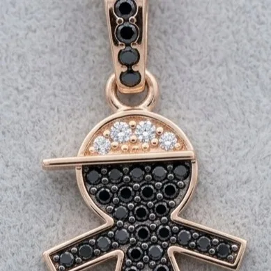 Diamonds Pendant "Boy"in Yellow, White orRose Gold. Elegant Jewelry Accessory for Everyday Wear, Perfect Present for Anniversary or Birthday Gift. DP54