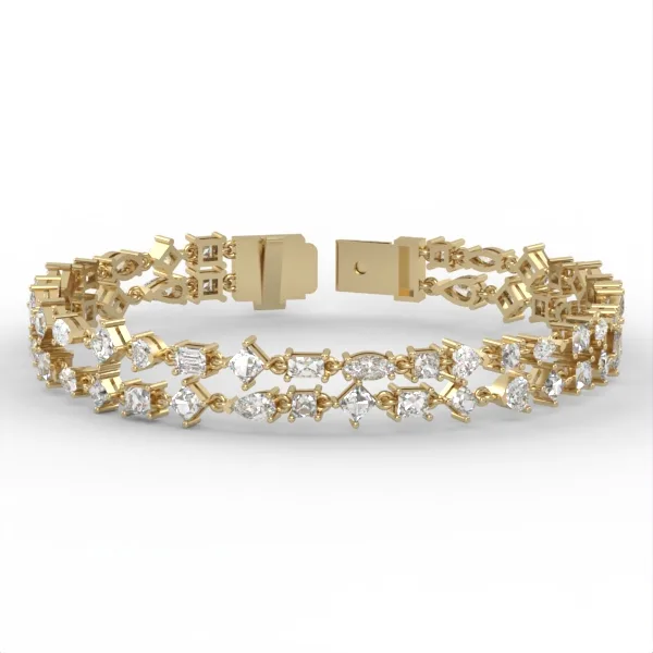 Lab diamonds bracelet, natural diamond bracelet, white gold, for women, all size, BR2 · 2