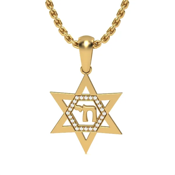 Star of David pendant // Gold pendant // Diamonds Pendant // For women // For men // Gift for // Model DP46 · 1