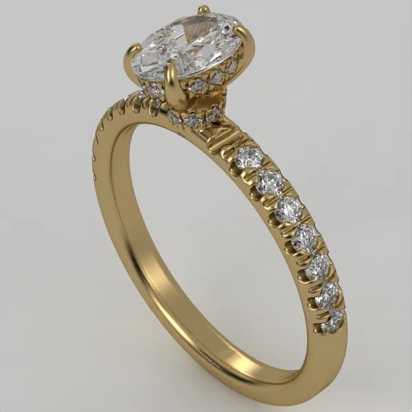 Halo Engagement Ring // Diamond Band // Wedding Ring // White Gold // Rose gold // ER11 · 3