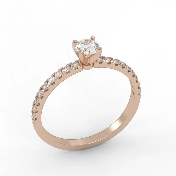 Halo Engagement Ring // Diamond Band // Wedding Ring // White Gold // Rose gold // ER7 · 2