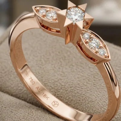 Diamond ring // Gold ring // CVD or natural diamond // For women // Model DR19