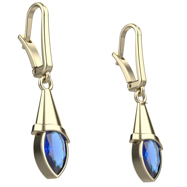 Gold earriings // Blue topaz earrings // Gemstone jewelry // Gift for women // EAG32 · 3