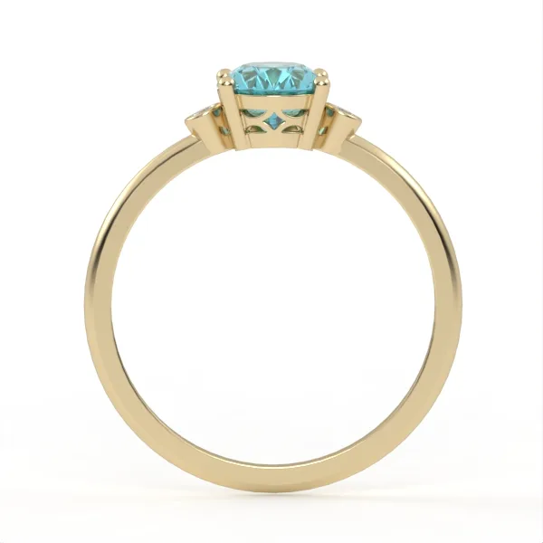 Dold Ring // Blue Topaz // Natural or CVD Diamonds // For Women // Model GSR1 · 3