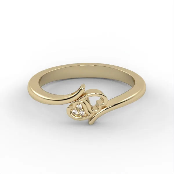 Heart ring //set with diamonds//gold ring//natural diamond//lab giamond//all size// model DR1 · 2
