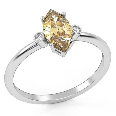 Silver Ring //Citrine & Zircon//jewelry gift // For Women // Model SR6