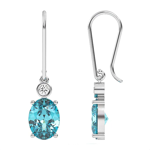 Gold Earrings // Blue Topaz Suisse // Diamonds earrings // Gemstone jewelry // Gift for women // EAG29 · 1