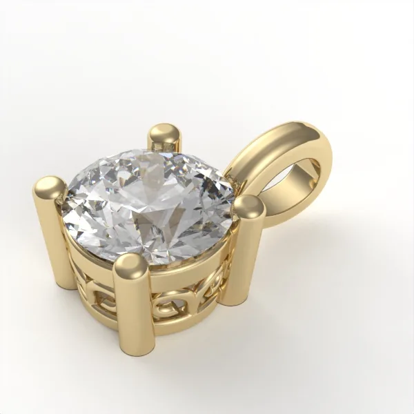 Solitaire Diamond Pendant // Gold Pendant // Natural Diamonds // Cultured Diamonds // Model DP18 · 2