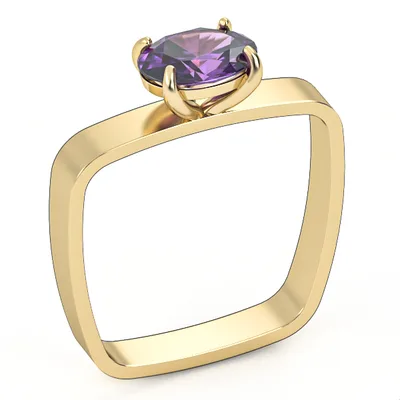 Amethyst ring//gold band //gift for women//gemstone jewelry//GSR10