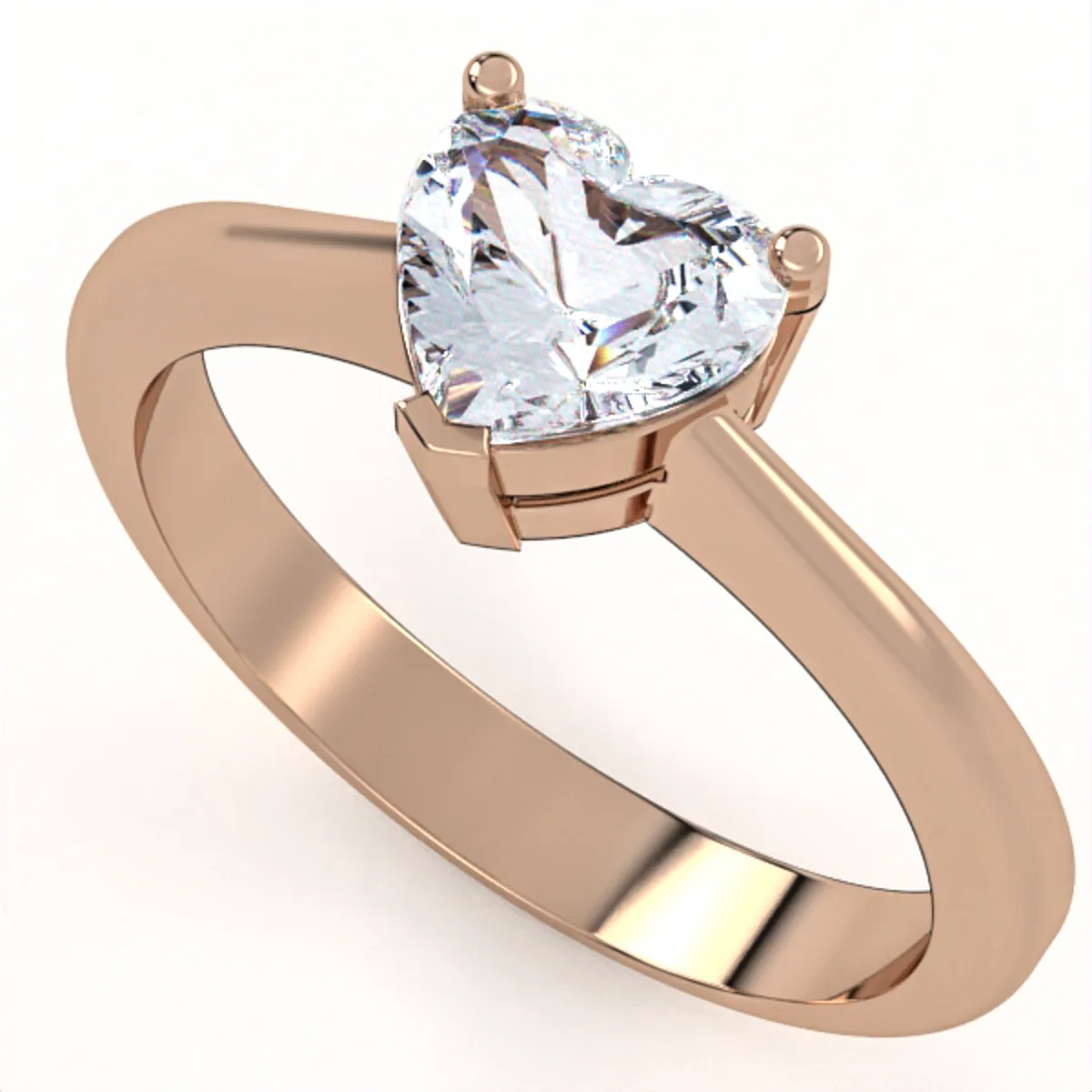 Heart-Shape Diamond Engagement Ring // White Gold // Rose gold // Gift for women // Model ER19 · 4
