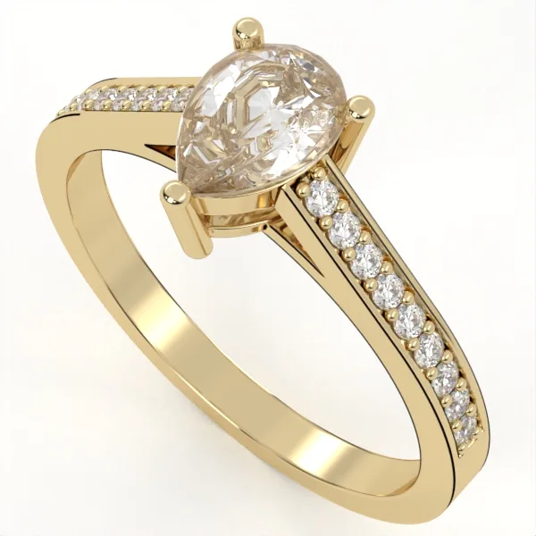 Diamond ring // Engagement ring // Drop diamond // Natural or CVD diamonds // Model ER20 · 2