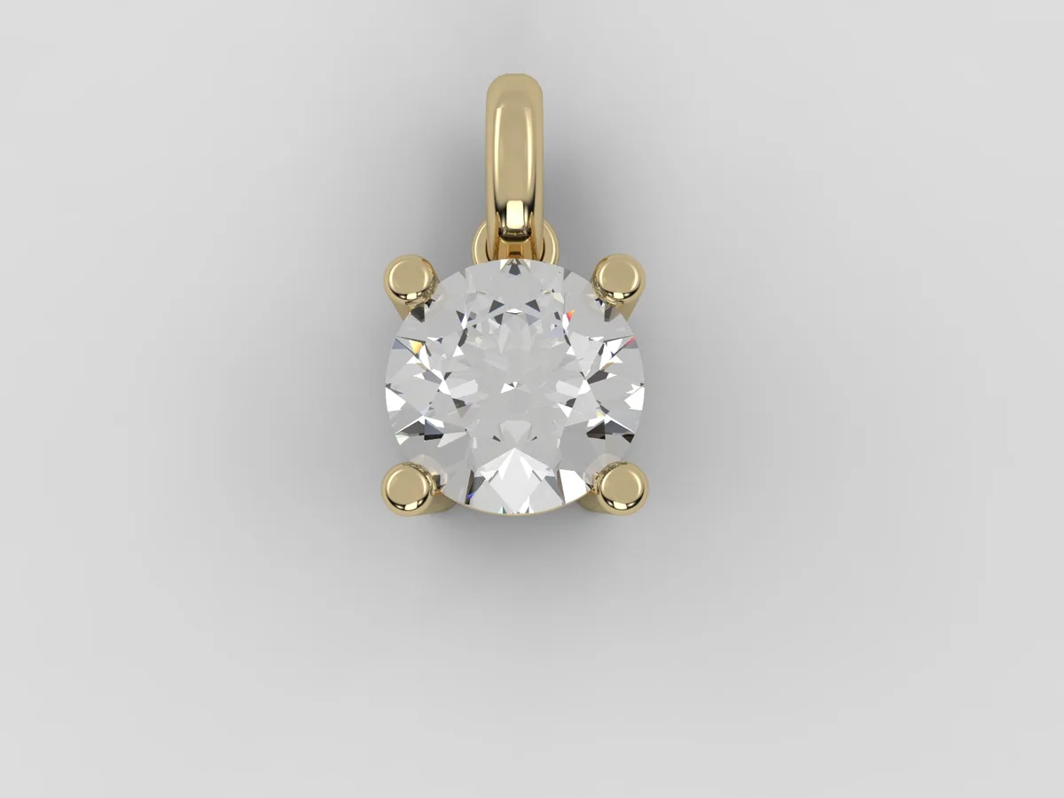 Solitaire Diamond Pendant // Gold Pendant // Natural Diamonds // Cultured Diamonds // Model DP18 · 5