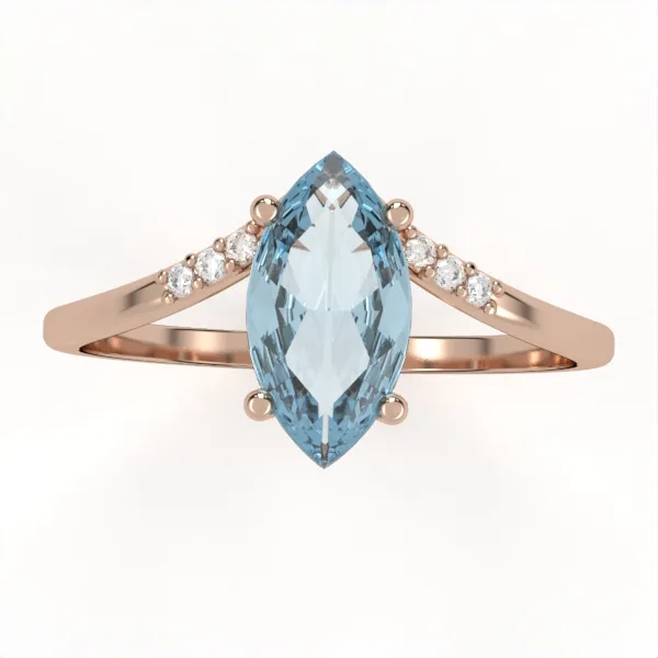 Blue Topaz & Diamond //Gold Ring//Blue Topaz//gift for women//gemstone jewelry//GSR15 · 5