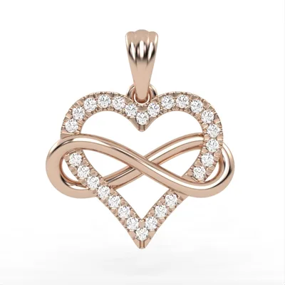 Infinity Heart Pendant//Diamond Pendant//Gold pendant//Natural diamonds//Lab diamonds//DP10