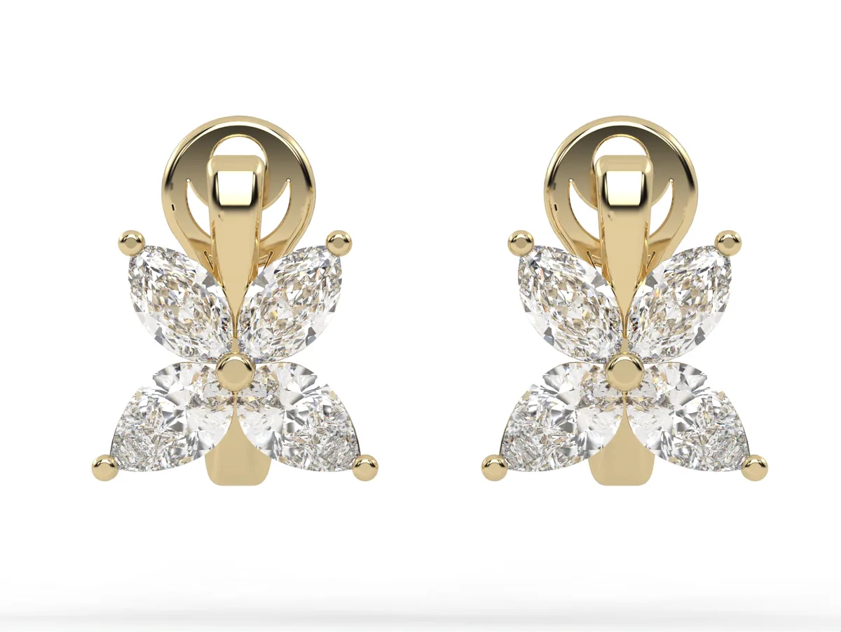 Diamond earrings, exquisite craftsmanship with lab-grown or natural diamonds, perfect gift. EAR8 · 1