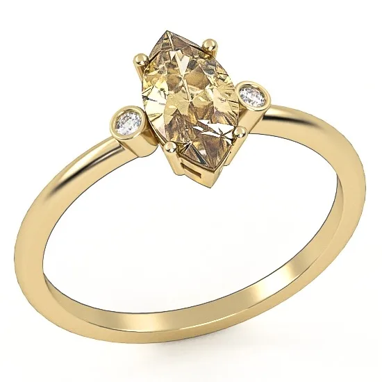 Silver Ring // Citrine & Zircon // Jewelry gift // For Women // Model SR6 · 2
