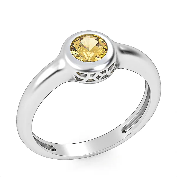 Gold ring//ring with citrine//gift for women//white gold jewelry//GSR11 · 1