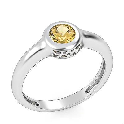Gold ring//ring with citrine//gift for women//white gold jewelry//GSR11
