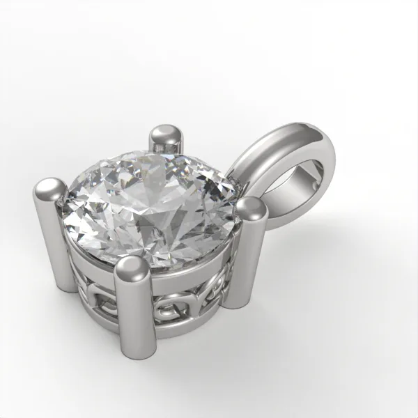 Solitaire Diamond Pendant // Gold Pendant // Natural Diamonds // Cultured Diamonds // Model DP18 · 4