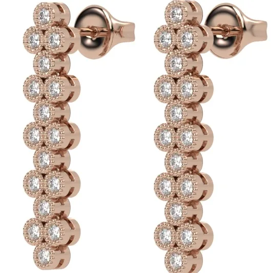 Diamond Earrings,gold earrings,lab diamonds, natural diamonds, gift for women, EAR4 · 2