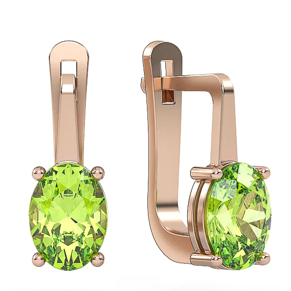 Gold Earring // Peridot earrings // Gemstone jewelry // For women // Present // EAG5 · 1