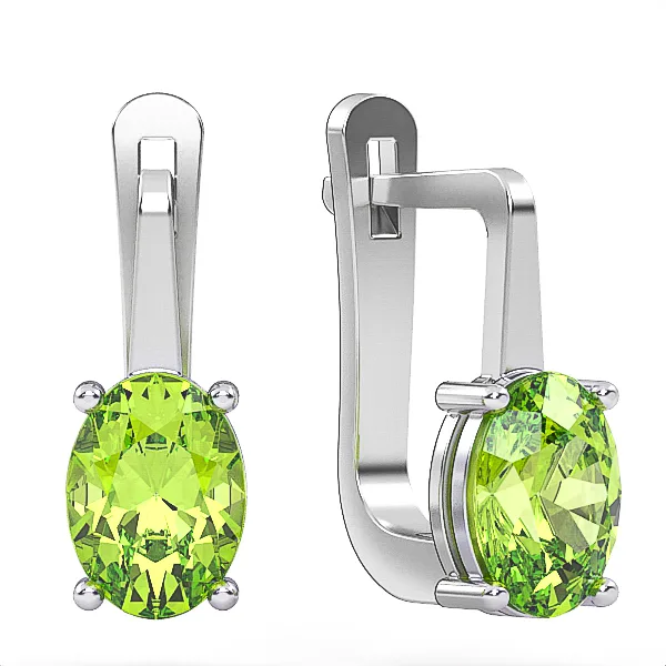 Gold Earring // Peridot earrings // Gemstone jewelry // For women // Present // EAG5 · 2