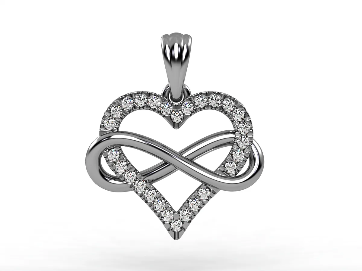 Infinity Heart Pendant // Diamond Pendant // Gold pendant // Natural diamonds // Lab diamonds // DP10 · 8
